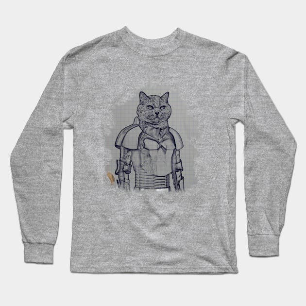 Cat in armor T-Shirt Long Sleeve T-Shirt by Mr. dress